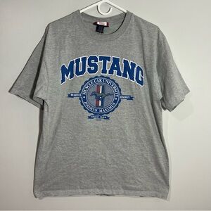 Vintage Cadre Mustang Muscle Car University Gray Short Sleeve T-Shirt Mens Large